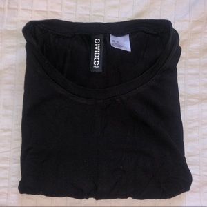 Black cropped T-shirt